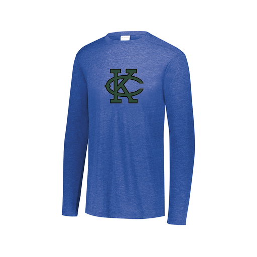 [3075.U55.XS-LOGO1] Decker Men's Tri-Blend T-Shirt - Long Sleeve (Adult XS, Royal, Logo 1)