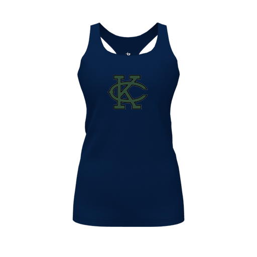 [FT0TRBNV-FYS-LOGO1] Decker Racerback Tank Top (Female Youth S, Navy, Logo 1)