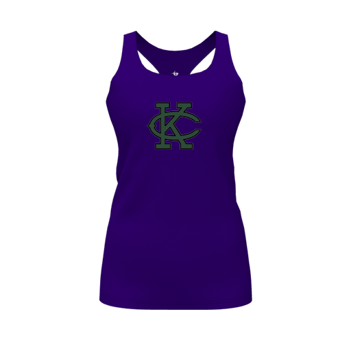 [FT0TRBPP-FYS-LOGO1] Decker Racerback Tank Top (Female Youth S, Purple, Logo 1)