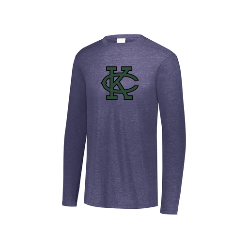[FTLCUBNV-YS-LOGO1] Decker Youth Tri-Blend T-Shirt - Long Sleeve (Youth S, Navy, Logo 1)